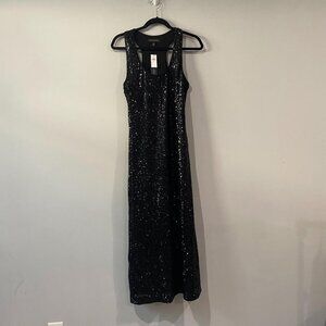 Banana Republic Black Sequin Racer Back Dress Size M